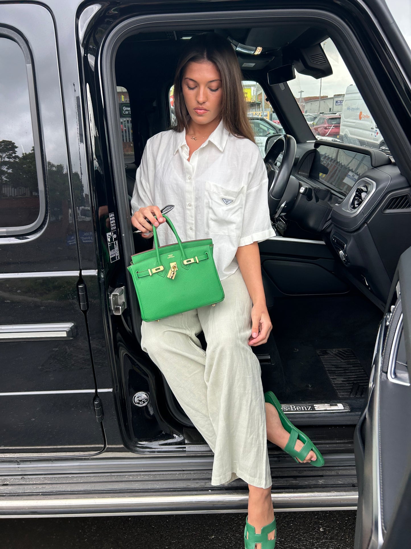White Linen P Shirt