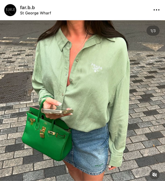 Matcha Green Linen P Shirt