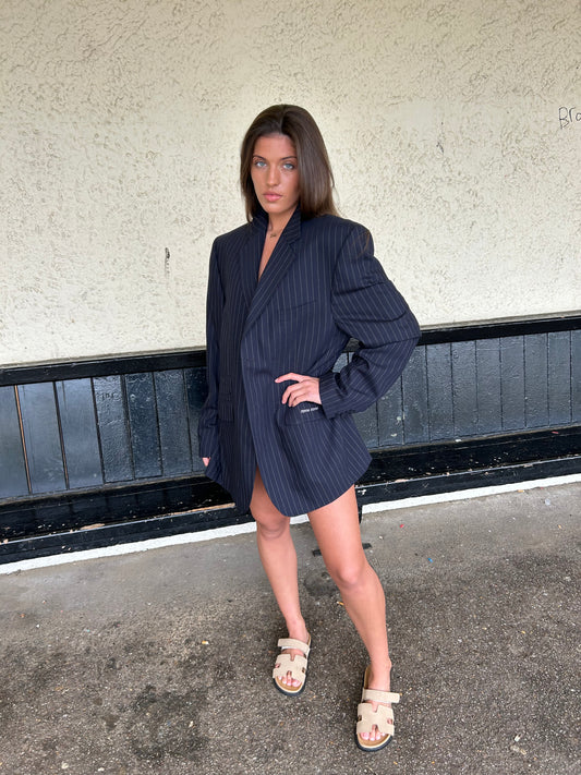 Navy Striped Miu Blazer