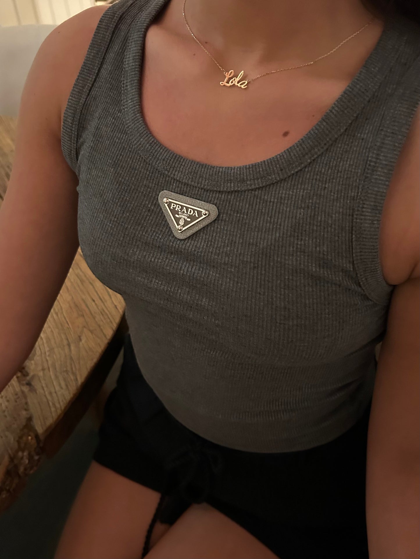 Grey P Vest Top