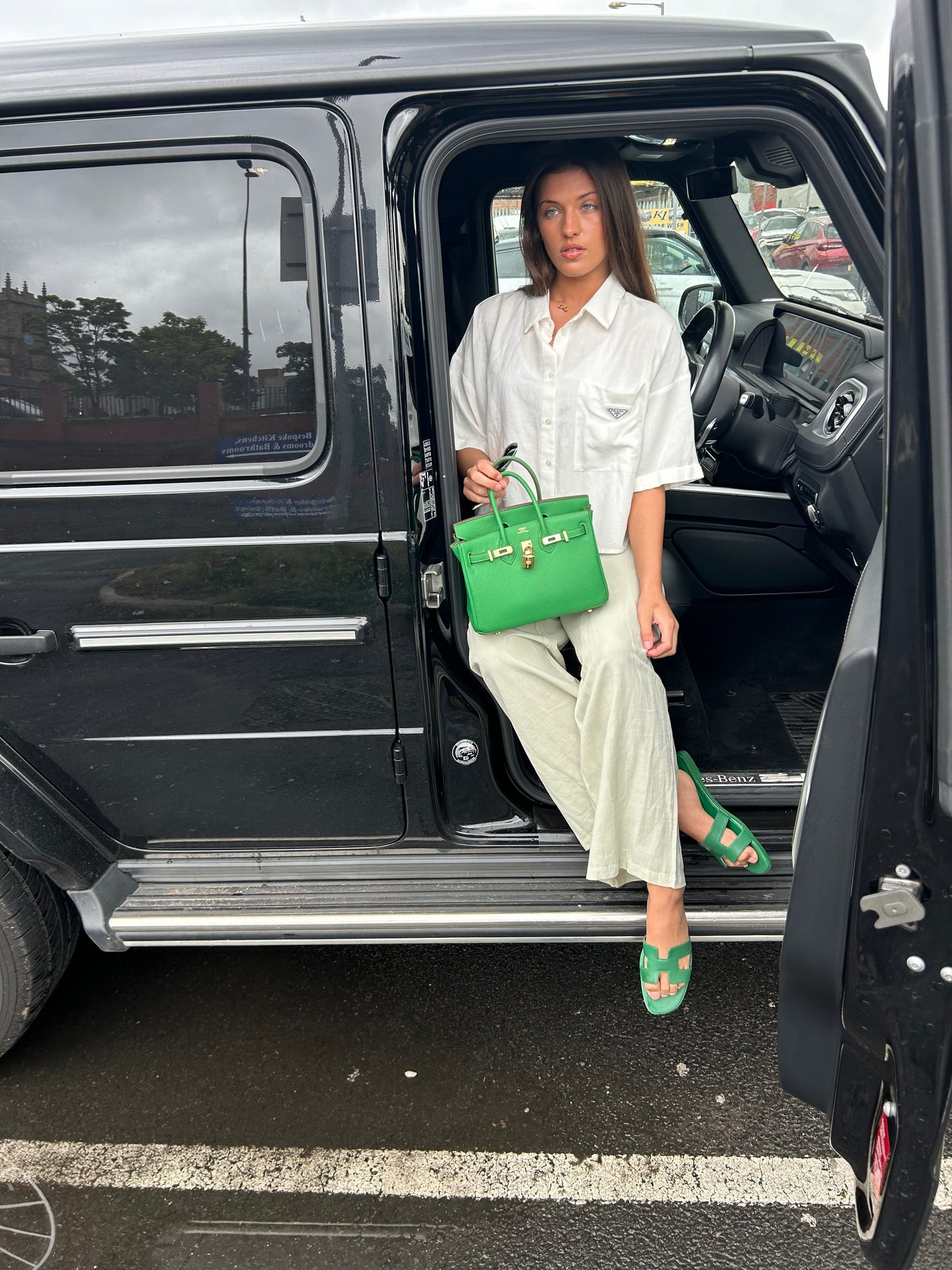White Linen P Shirt