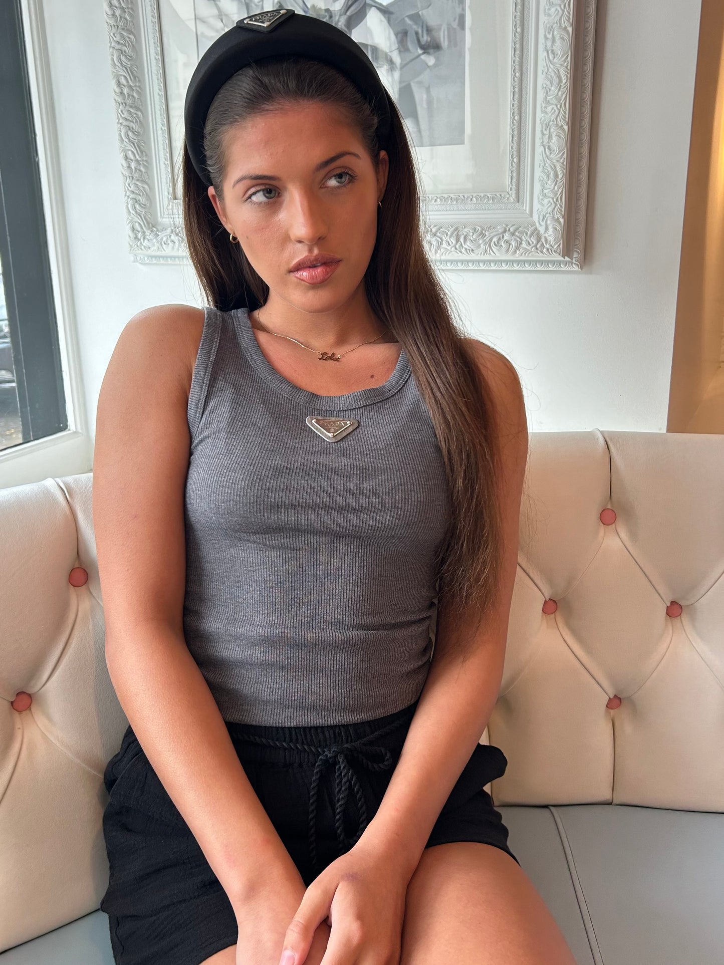 Grey P Vest Top