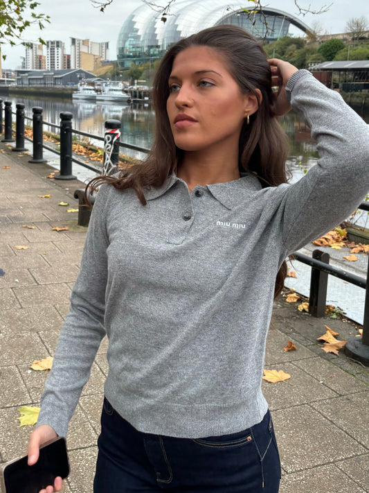 Grey MM Knit Top